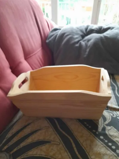 Caisse en bois naturel à poignées - Décoration - Saint-Satur (18300)