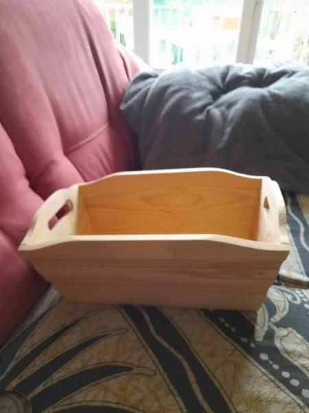 Caisse en bois naturel à poignées - Décoration - Saint-Satur (18300)