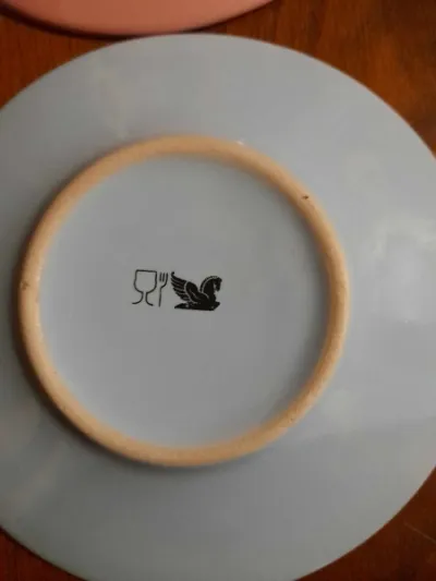 2 sous tasses couleurs pastels et liseret doré - Collection - Saint-Satur (18300)