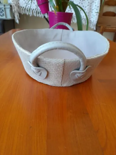 Panier oval en tissus avec poignée - Décoration - Saint-Satur (18300)
