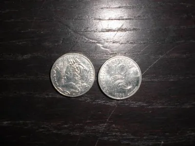 Piece 100 frs ou lot n°6 ou n°7 pieces de 10 frs - photo 3