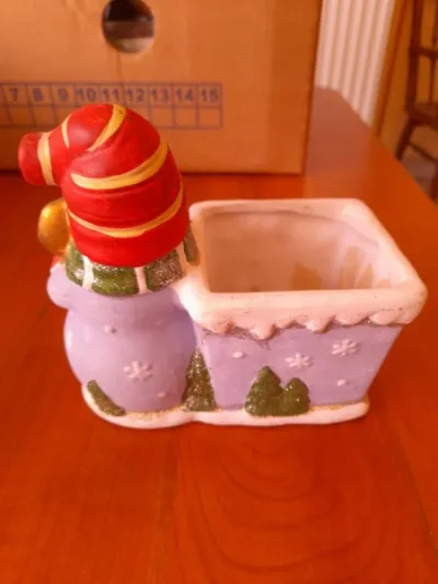 Pot à plante en céramique -bonhomme de neige- - Décoration - Saint-Satur (18300)