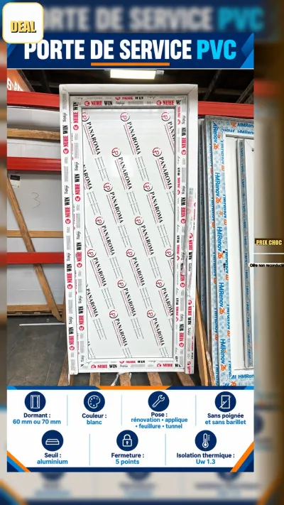Porte de service PVC livraison incluse - photo 2