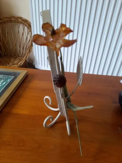 Petit miroir de table fer forgé - deco floral - photo 3