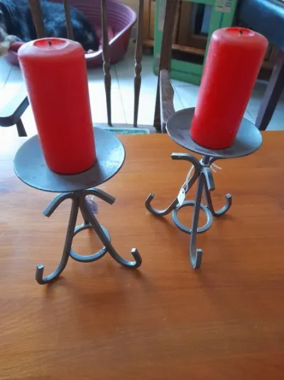 Lot 2 portes bougies en métal - photo 2