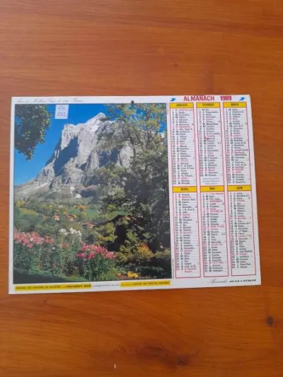 Almanach du facteur 1989 - la poste - Collection - Saint-Satur (18300)