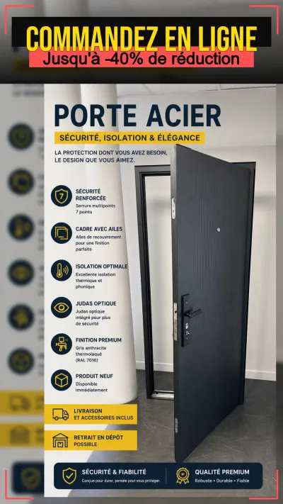 Porte acier aluminium gris anthracite - Bricolage - Boulogne-Billancourt (92100)