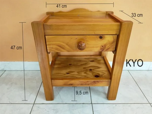 Table chevet bois, tiroir, l.41 x p.33 x h.47 cm - Meubles - Foncine-le-Haut (39460)