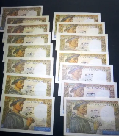 F 8 10 f mineur lot de 15 billets - photo 2