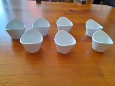 Lot 5 ramequins - bols à sauce céramique blanc - photo 4