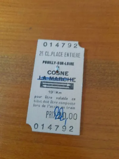 Ancien ticket sncf pouilly sur loire - cosne - photo 2