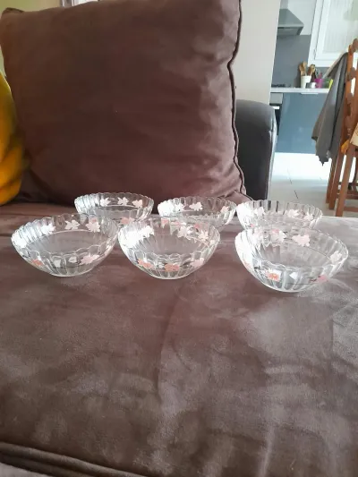 Ensemble de 6 Coupelles à Dessert en Verre - Arts de la Table - Saint-Satur (18300)