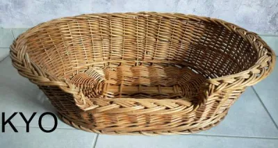 Panier ovale osier animal domestique (chien, chat) - Chiens - Foncine-le-Haut (39460)