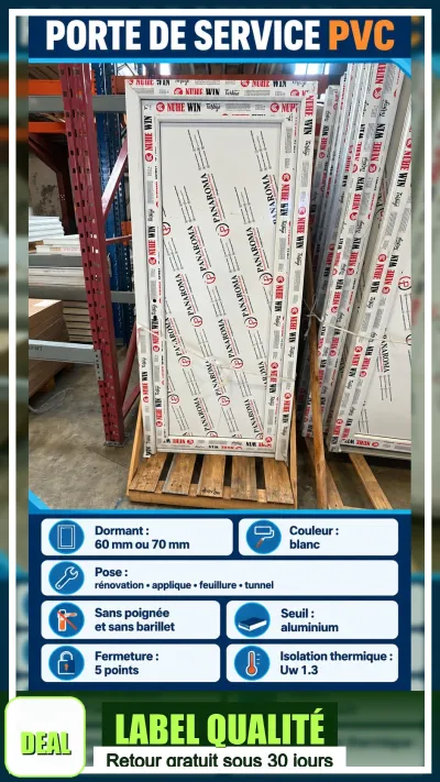 Porte de service PVC livraison incluse - photo 3