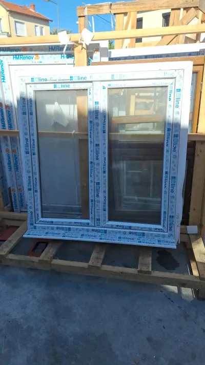 Fenêtre PVC blanc 2 vantaux; Hauteur 1270 /largeur - Bricolage