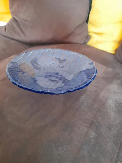 Petit Saladier en Verre épais Bleu Structuré - Arts de la Table