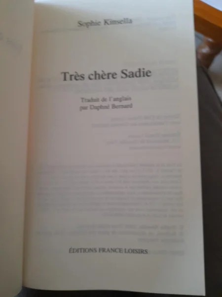 Très chère sadie - sophie kinsella - Livres - Saint-Satur (18300)
