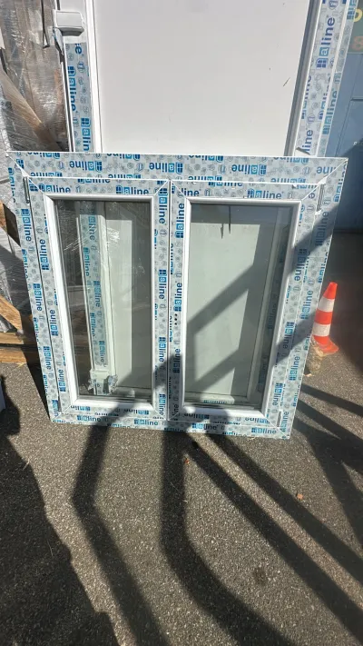 Fenêtre pvc blanc 2 vantaux Haut 1170/ Larg 1170 - Bricolage