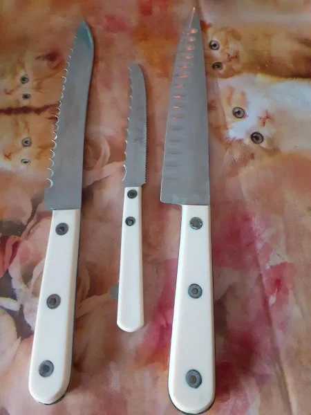 Jeux 3 couteaux à cuisine manche crème - Collection - Saint-Satur (18300)