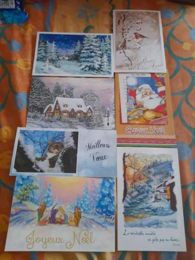 Lot 7 cartes postales spéciales fetes - photo 3