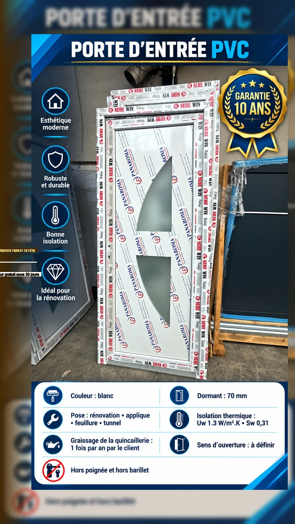 Porte d’entrée PVC pour construction - Bricolage - Boulogne-Billancourt (92100)