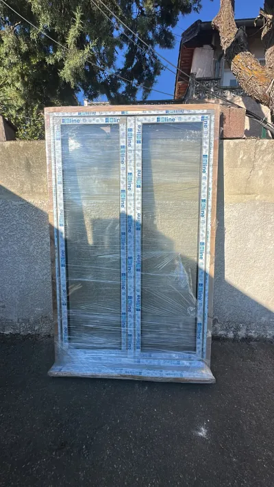 115 porte fenêtre deux vantaux en alu champagne - Bricolage