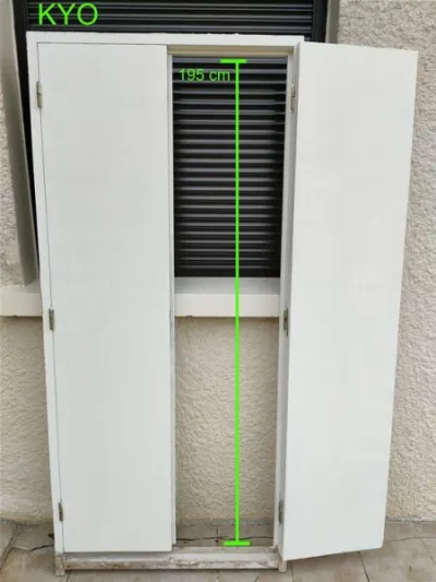 Bloc-porte 2 vantaux, portes de placard bois blanc - photo 3