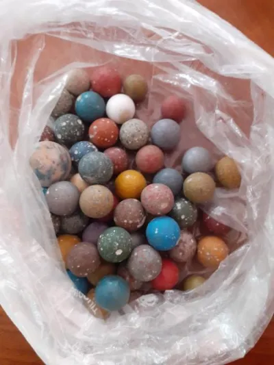 Lot 50 anciennes billes en terre - lot n°1 - photo 2
