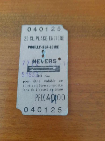 Ancien ticket sncf pouilly sur loire - nevers - Collection - Saint-Satur (18300)