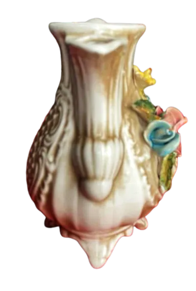 Barbotine pichet floral vintage en porcelaine - photo 2