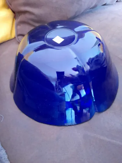 Saladier en Verre épais et Soufflé Bleu Cobalt - photo 4