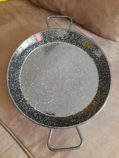 Poêle à Paella en Acier émaillé - Noir Moucheté - photo 3