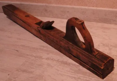 Varlope - rabot ancien à bois avec poignée - photo 3