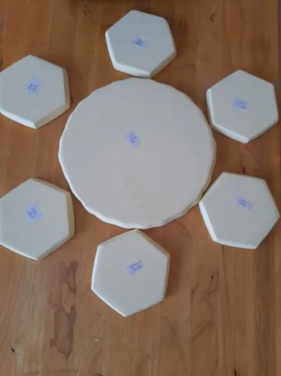 Ensemble assiette/coupelle/vide poche en plâtre - Arts de la Table - Saint-Satur (18300)