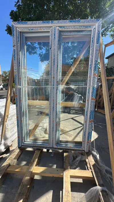 Porte fenêtre pvc blanc deux vantaux - Bricolage