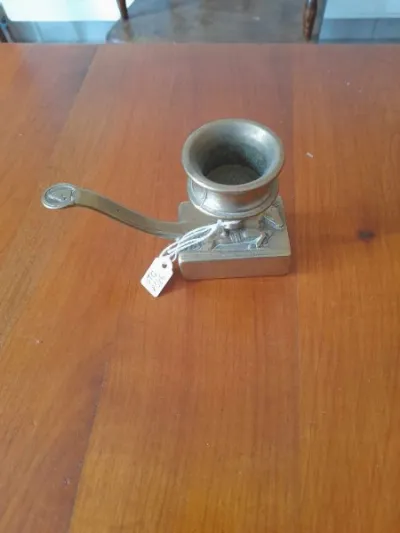 Bougeoir cuivre avec support de boites d' allumett - photo 4