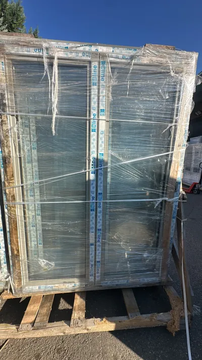 Fenêtre deux vantaux en alu champagne - Bricolage
