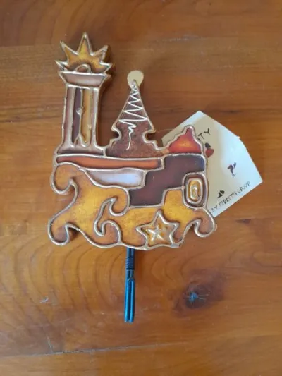 Porte torchon cuisine moderne en bois et métal - photo 4