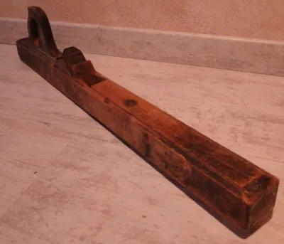 Varlope - rabot ancien à bois avec poignée - photo 2
