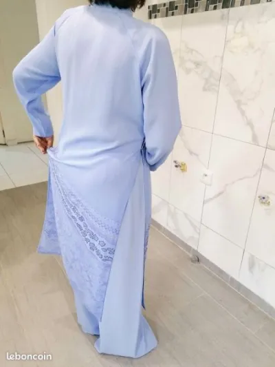 Ao dai et son pantalon taille 40/42 mauve - photo 3
