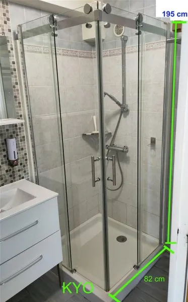 Parois douche carrée accès d'angle droit portes - photo 2