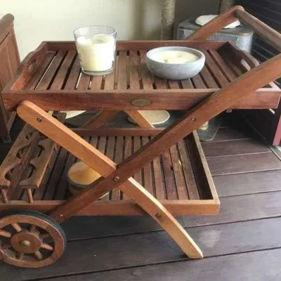 Bar à roulette en teck, de très bonne qualité - photo 2