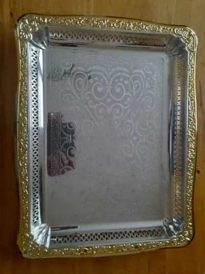 Plateau métal rectangulaire style oriental - Collection - Saint-Satur (18300)