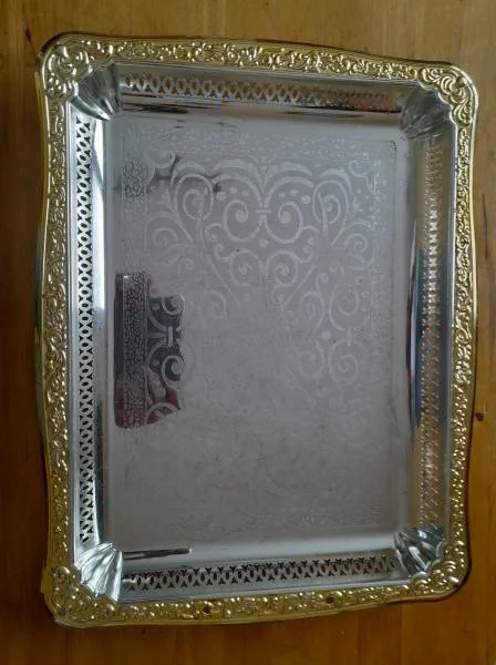 Plateau métal rectangulaire style oriental - Collection - Saint-Satur (18300)