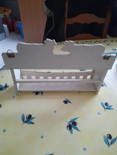 Etagère à épices en bois blanc - décoration vache - photo 3