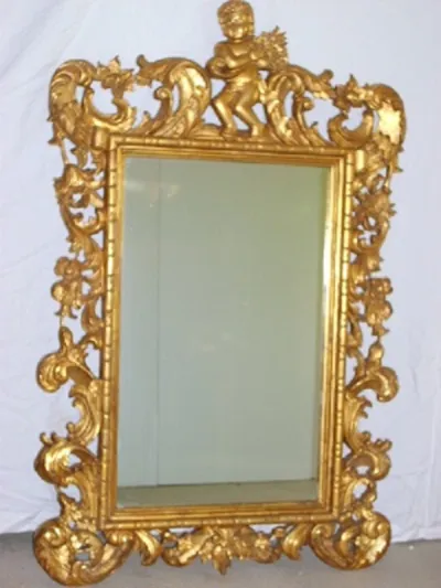 Miroir, bois sculpté doré, Putto - Décoration - Castres (81100)