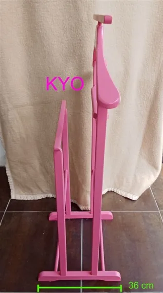 Valet de chambre-nuit bois rose porte-habit cintre - photo 2