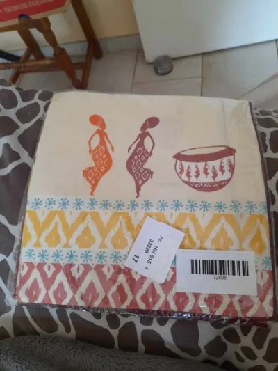 2 serviettes de table thème africain - françoise s - photo 2
