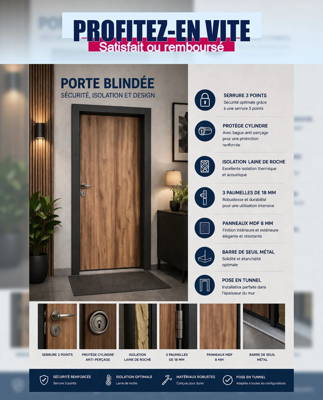 Porte blindée livraison et accessoires inclus - Bricolage - Versailles (78000)