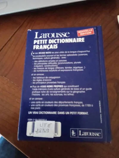 Livre " petit dictionnaire français " - photo 3